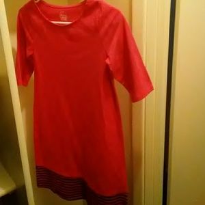 Pink dress w/ black stripes at bottom❤